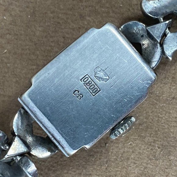 Bucherer Watch Swiss Made in 800 Silver  Marcasite - Picture 3 of 8